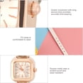 thumbnail image 2 of Reloj de pulsera de cuarzo Femenino Bling Bling analógico con correa de PU blanco, 2 of 7