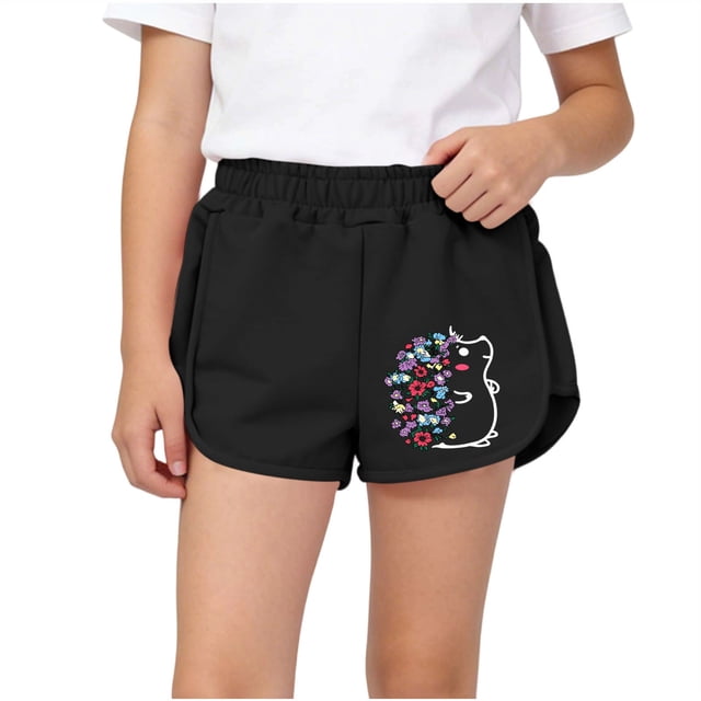 Pantalones Cortos de Cintura Elástica Impresa de Niños de Tamaño Medio Pantalones de Ropa Exterior de Verano Casual para Niños Y Niñas