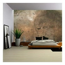 wall26 - Texture of Old Rustic Wall Covered with Yellow Stucco - Removable Wall Mural | Self-Adhesive Large Wallpaper - 100x144 inches