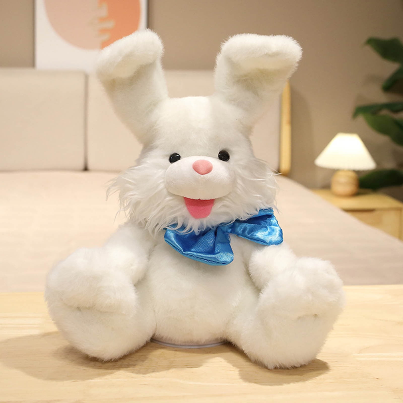 KIHOUT Music Easter Bunny Rabbit Stuffed Waving Singing Interactive Electric Plush Toy Soft with Floppy Ears for Girls Boys Kids Birthday Gifts