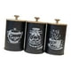 thumbnail image 3 of Juego de 3 botes de café herméticos para cocina y despensa. Tarros decorativos de metal con tapa de bambú. Ideales para almacenar alimentos en la ofic, 3 of 9