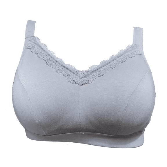 BIMEI Women's Mastectomy Bra Molded-Cup Post Surgery for Silicone Breast Prosthesis with Pockets Everyday Bra 9816,Grey,34C