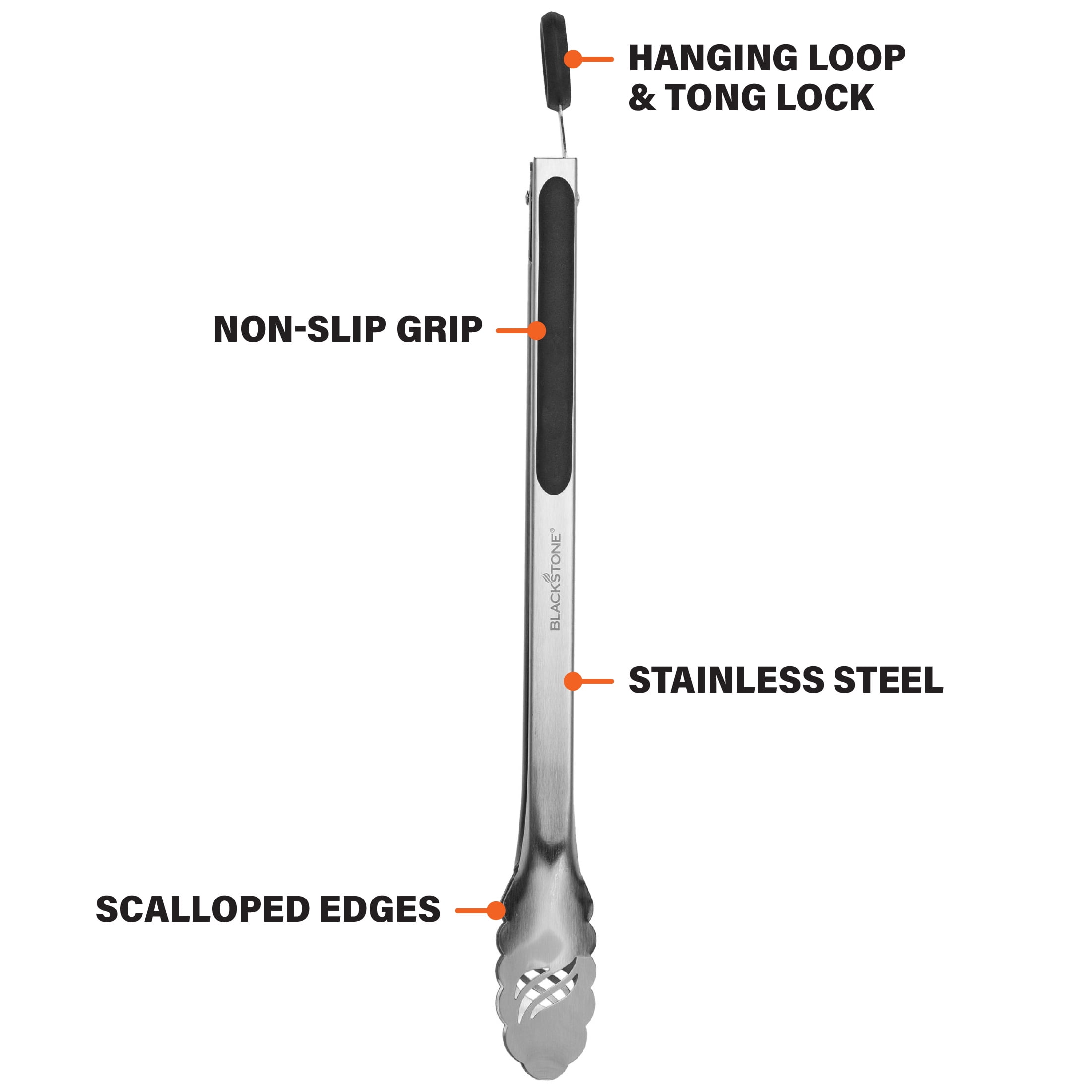 Blackstone Tongs Silicone Non-Slip Grip Stainless Steel