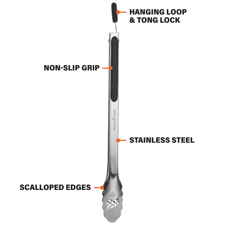 Blackstone 14-Inch Stainless Steel Tongs With Silicone Grip photo 3