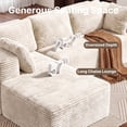 thumbnail image 3 of Asofer Oversized Modular Sectional Sofa, L Shaped Cloud Sleeper Couches for Living Room, No Assembly Required, Left Facing Chaise, Beige, 3 of 8