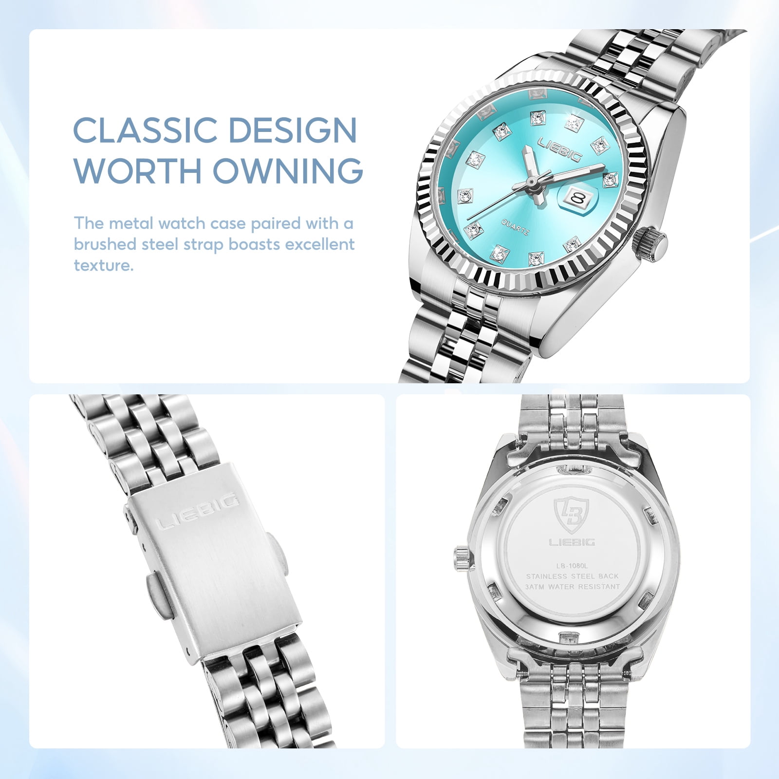 LIEBIG Watches for Women Luxury Easy Read Analog Quartz Dress Women's Watch，with Date Luminous Waterproof Ladies Watches for Small Wrists