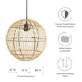 thumbnail image 3 of Pendant Ceiling Light Fixture, Brown Natural, Wood, Modern Contemporary Mid-Century Farmhouse, Mid Century Kitchen Room Cafe Bistro Restaurant Hospitality, 3 of 9