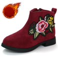 thumbnail image 4 of Krdevn Girls Boots - Girls Shoes Solid Color Short Boots Non Breathable Boots -Toddler Boots,Cowgirl Boots,Color:Red,Size:10.5, 4 of 4