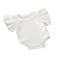 thumbnail image 2 of Newborn Baby Girl Basic Ruffle Sleeve Romper Clothes, 2 of 6