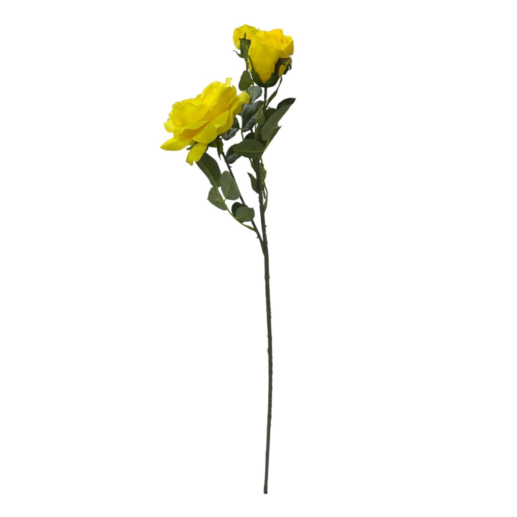 (2 pack) Mainstays 31" Tall Artificial Yellow Rose Flower Stem, Indoor Decoration