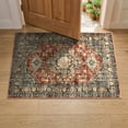 thumbnail image 3 of Lahome Oriental Washable Small Area Rug, 2x3 Rugs for Entryway Kitchen, Ultra-Thin Soft Indoor Door Mat Non Slip Throw Carpet for Bedroom Bathroom, Brick Red, 3 of 9