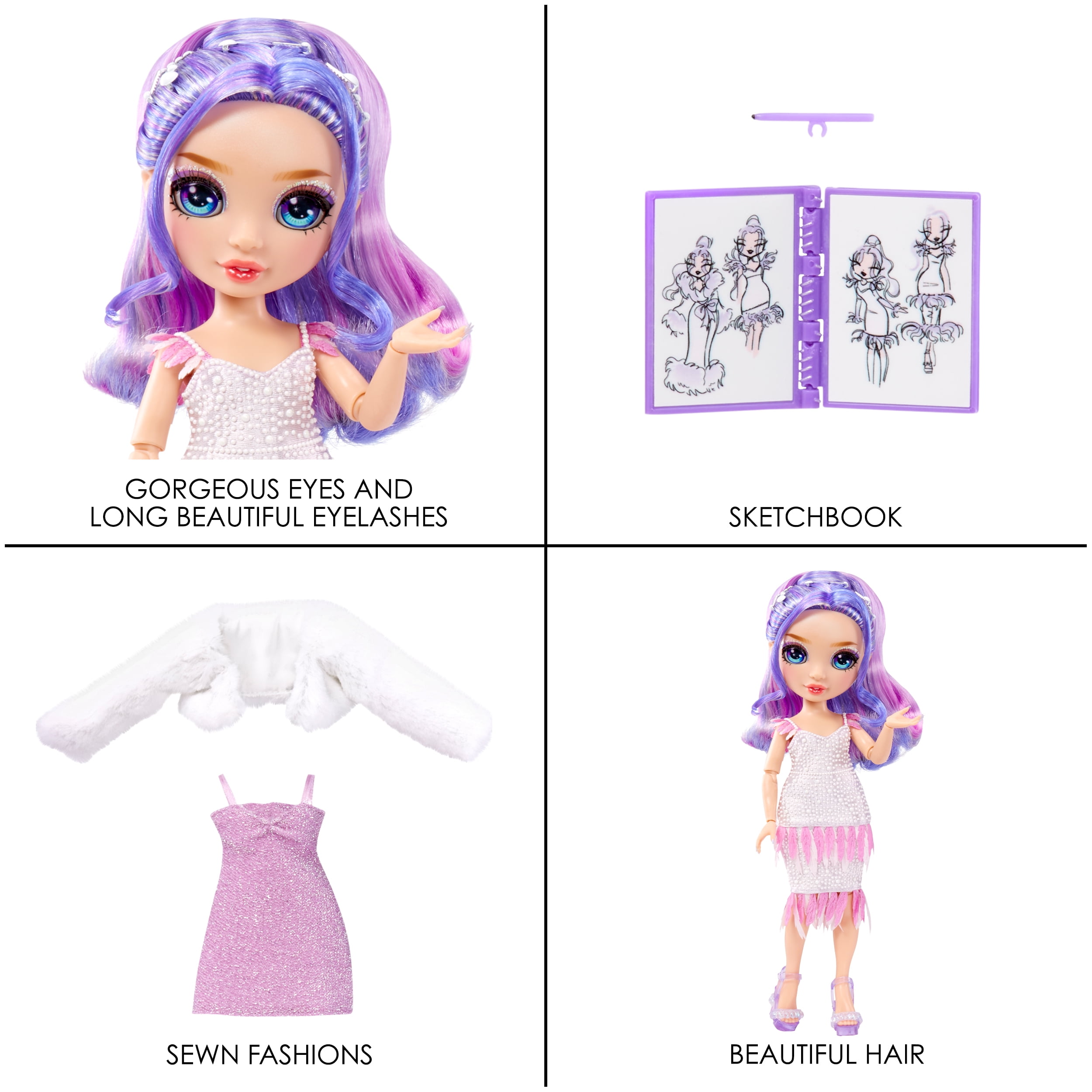 Rainbow High Fantastic Fashion Violet Willow - Purple 11” Fashion