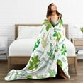 thumbnail image 4 of Herb Green Plant Pattern Blanket, Soft Blankets Flannel Bed Throw Cozy Lightweight Plush Gifts for Women Men Boys Girls Sofa Couch Bedroom Living Rooms Warm All Season, Home Decor, 80"x60", 4 of 6