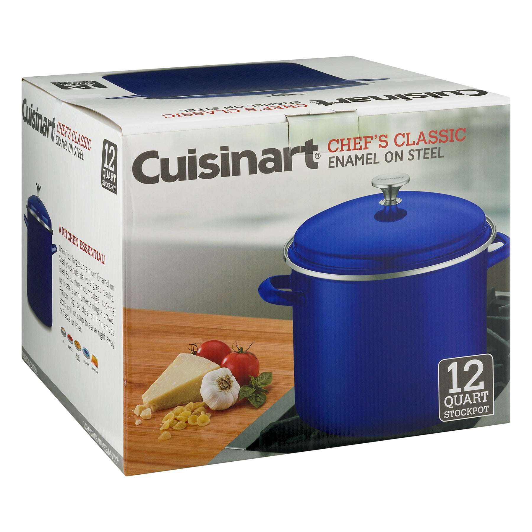 Chef Classic Enamel on Steel Cookware 12 Quart Stockpot with Cover 