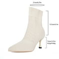 thumbnail image 2 of SACFOF Women's Fashion Ankle Boots Sexy Pointed Toe Kitten Heels Boots Elastic Knitted Fabric Short Long Sock Heels Comfy Mid Calf Booties, 2 of 6