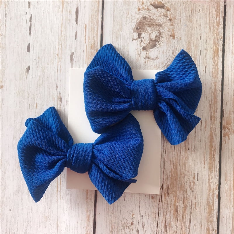 2Pcs Baby Girls Solid Color Bowknot Barrettes Sweet Baby Bow Hair Clip Hairpin 