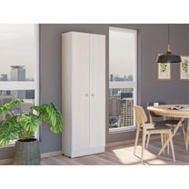 Depot E-Shop DE-ALN5531 Dakari Multistorage Double Door Cabinet, White Washed Oak