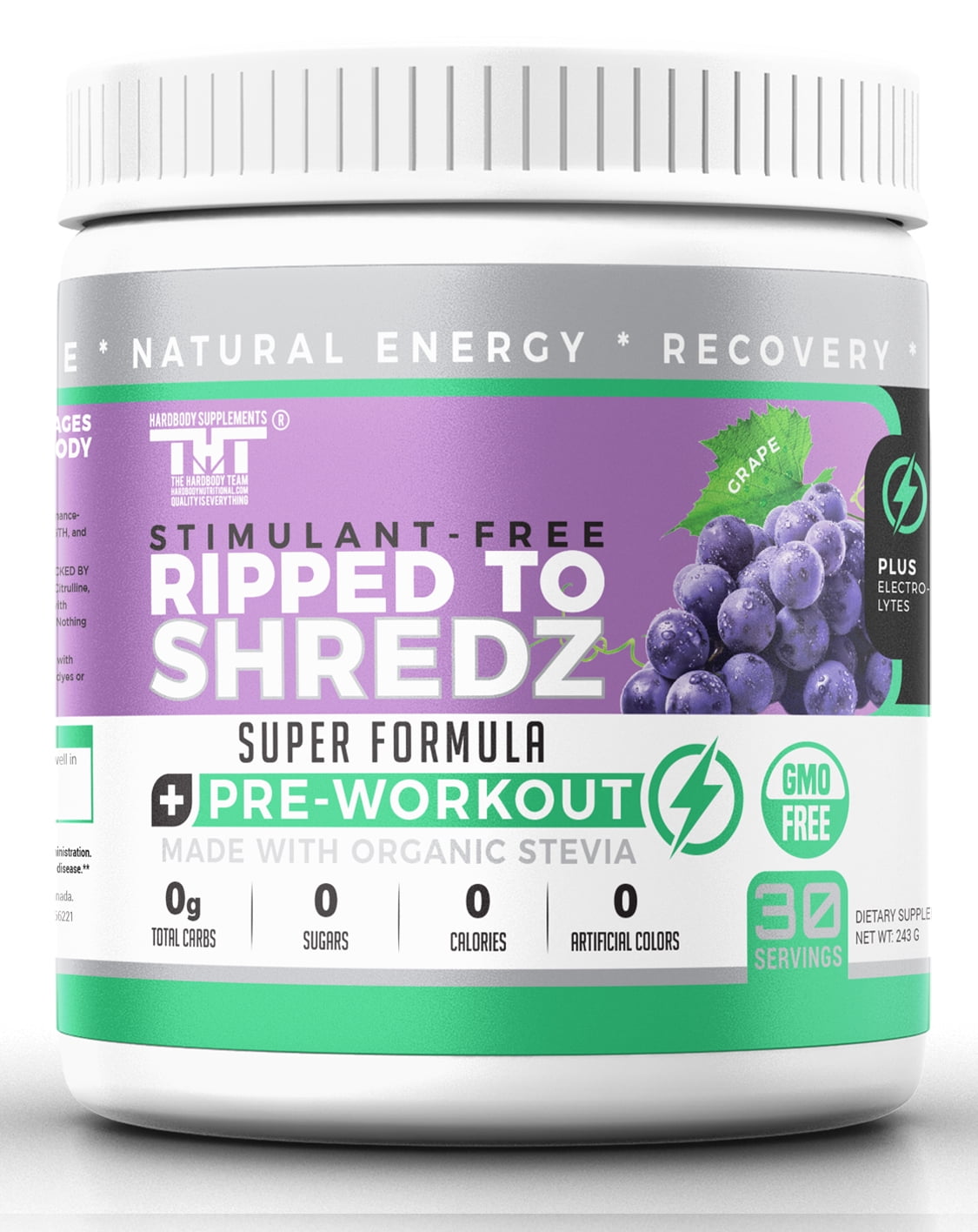 Hardbody Supplements RIPPED TO SHREDZ Pre Workout Powder - Endurance & Muscle Recovery Drink