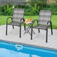 thumbnail image 4 of Gymax 6PCS Outdoor PE Wicker Stacking Dining Chairs Patio Arm Chairs Mix Grey, 4 of 9