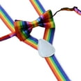 thumbnail image 3 of Kids Girls Boys Rainbow Braces Fashion Multicolor Suspenders Rainbow Bow Tie Set Colorful Non- Straps Casual One Size 2PCS Suspenders, 3 of 6