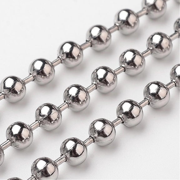 Resistant 304 Stainless Steel Ball Chains Stainless Steel color 4mm