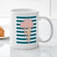 thumbnail image 5 of CafePress - Blue White Bold Stripes Hand Drawn Jellyfish Mugs - 11 oz Ceramic Mug - Novelty Coffee Tea Cup, 5 of 6