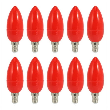 10X LED Candle Light Candle Light Bulbs Red Fortune Lamp God Lights Energy Saving Candle Lights,E14