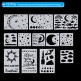 thumbnail image 3 of Plantillas de pintura de luna, sol, nube y estrella, paquete de 12 plantillas reutilizables, color blanco, 3 of 7