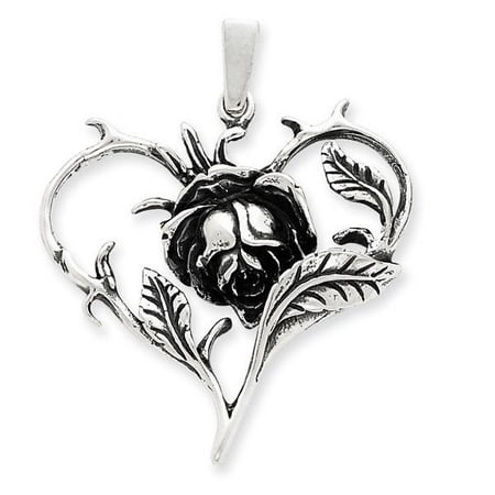 Crown of Thorns Heart Antique Finish Stainless Steel Pendant - Walmart.com