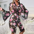 thumbnail image 2 of Tao Tao Women's Satin Robe Silk Kimono Bathrobe Pure Short Fashion Sleepwear Bridesmaid Bride Party Robes With Pockets Blue XL, 2 of 8