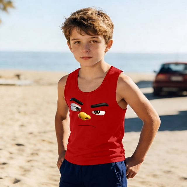 Camisolas de cuello redondo para niños pequeños y niños a la moda, lindas camisetas con estampado degradado, parte inferior suave sin mangas, camisetas para niñas