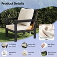 thumbnail image 3 of UDPATIO HDPE Patio Conversation Set, 6-Piece Sectional Outdoor Furniture Set, All-Weather Outdoor Couch Set for Deck, Lawn, Black Frame with Beige Cushion, 3 of 8