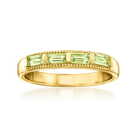 Ross-Simons 0.50 ct. t.w. Peridot Ring in 18kt Gold Over Sterling, Women's, Adult