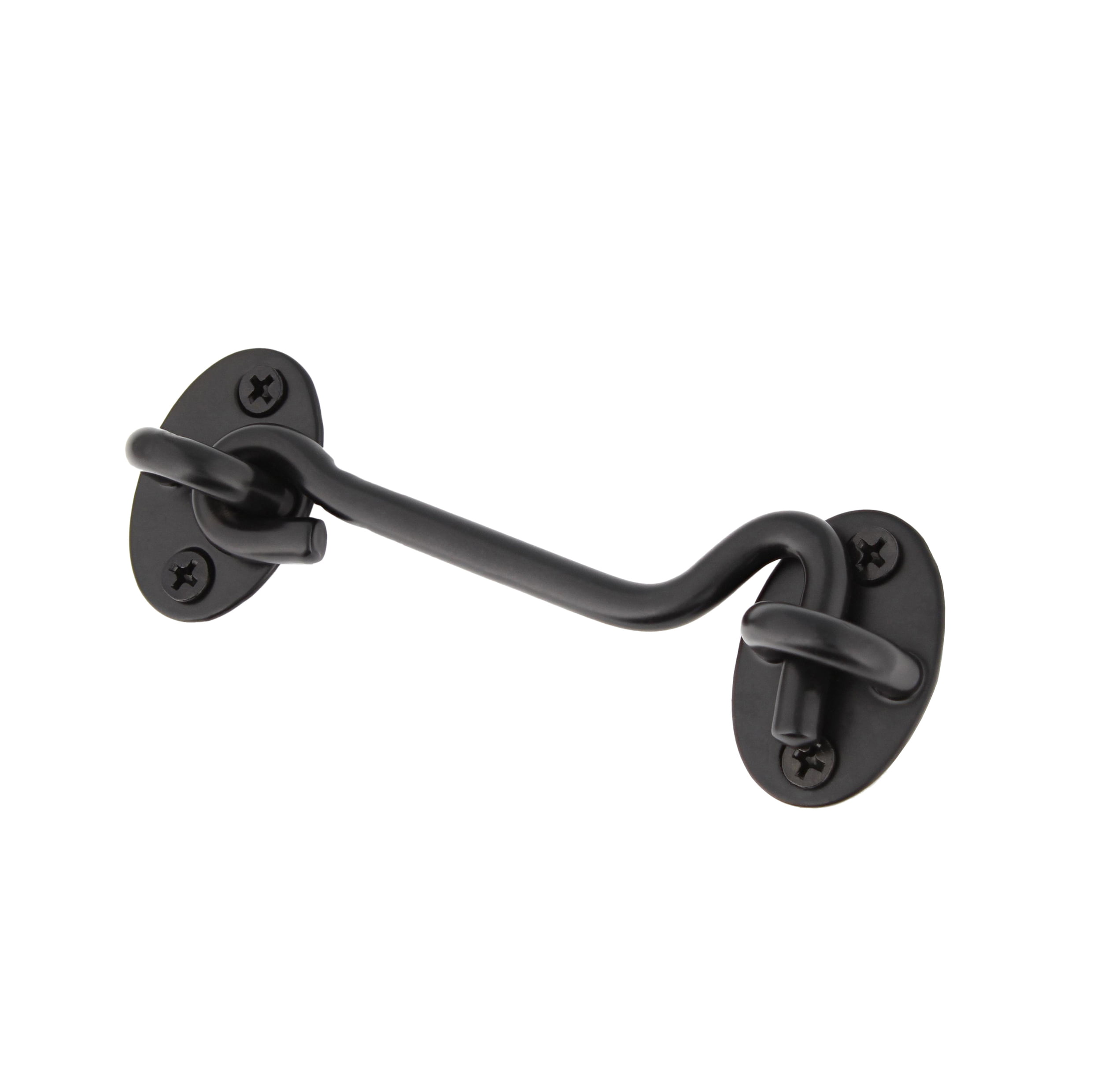 Rural365 Dual Pack Black Metal 4in Privacy Hook and Eye Latch for Front Doors, Sheds, Gates, Drawers, and Barns 803001
