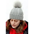 thumbnail image 6 of CoCopeaunt Women Chunky Beanie Hat Winter Thick Warm Fuzzy Knit Pom Skull Cap, 6 of 7