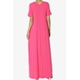thumbnail image 2 of TheMogan Women's S~3X Soft Jersey Oversized V-Neck Short Sleeve Maxi Dress W Pocket, 2 of 6