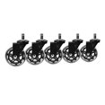 thumbnail image 1 of Slipstick CB690 Roues de Chaise de Bureau en Caoutchouc Protectrices (Ensemble de 5) Roulement Sécurisé sur Tous les Sols - Roulettes de Remplacement Style Roller Universelles, Noir/noir, 5 Unités, 1 of 6