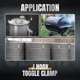 thumbnail image 4 of POWERTEC 1PK Toggle Clamp with J Hook, 375 lbs Holding Capacity, 451 Adjustable Pull Action Latch for Smoker, Tool Box, Woodworking Jigs and Fixtures, Cabinet, Lids, Door, Truck (20308), 4 of 6
