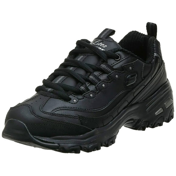 Skechers Sport Women's D'Lites Memory Foam Lace-up Sneaker,Black/Pink,8.5 M US
