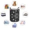 thumbnail image 3 of DouZhe Waterproof Collapsible Large Laundry Baskets, Spider Web Trap Prints Circular Hamper with Handles, Grey, 3 of 6