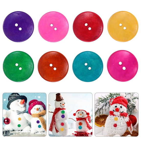 OUNONA 50Pack Mixed Buttons for Crafting Assorted Color for Sewing Supplies Fastening in DIY Projects