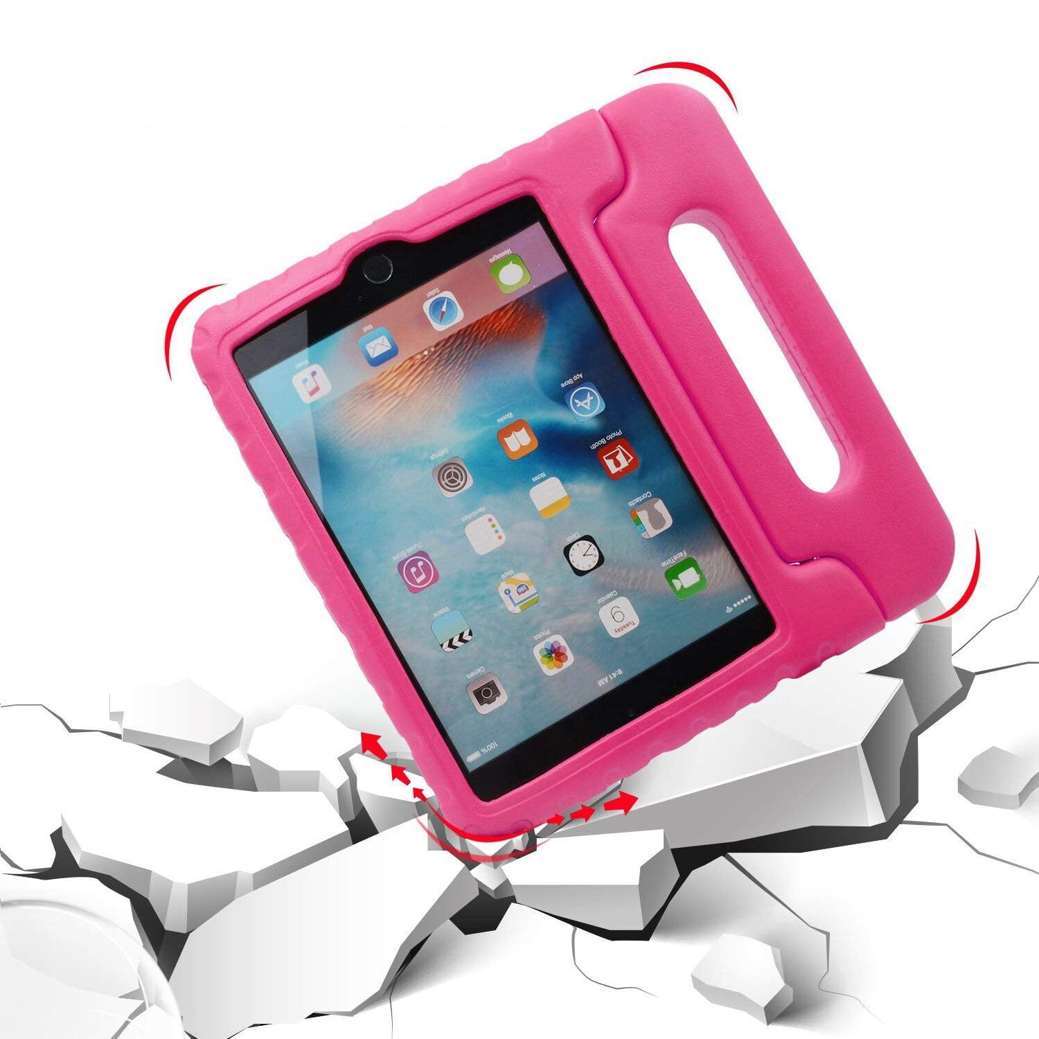 For Apple iPad mini 4 Tablet Kids Case, Dteck Shockproof Handle