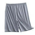 thumbnail image 4 of Aobny Gray Men Pajama Set Silk Plus Size Sleep Shorts Short Wide-Leg Pajamas for Mens,XL, 4 of 5