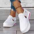 thumbnail image 2 of Women's Orthopedic Shoes Casual Breathable Mesh Flat Sneakers Round Toe Thick Heel Buckle Hook Loop Work Shoes White Size 8, 2 of 5