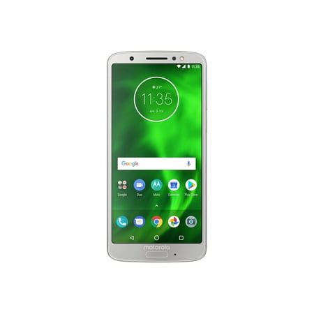 Motorola Moto G6 - 4G smartphone - dual-SIM - RAM 3 GB / Internal Memory 32 GB - microSD slot - LCD display - 5.7" - 2160 x 1080 pixels - 2x rear cameras 12 MP, 5 MP - front camera 8 MP - silver