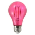 thumbnail image 1 of Sylvania 40306 Pink Filament A19 Ultra LED Light Bulb, Colored Glass Lamps, 4.5 Watts, for Decorative and Accent Lighting, 1 of 2