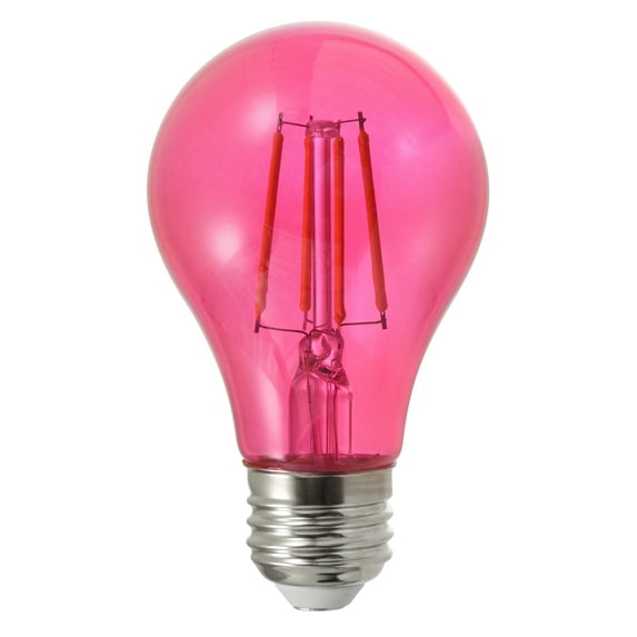 Sylvania 40306 Pink Filament A19 Ultra LED Light Bulb, Colored Glass Lamps, 4.5 Watts, for Decorative and Accent Lighting