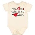 thumbnail image 3 of Inktastic My First Valentines Day Red Hearts and Arrow Boys or Girls Baby Bodysuit, 3 of 5