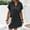 Dark Gray, variant on Womens Summer Dresses Short Rolled Sleeve Pleated Button Down V Neck Casual Beach Shift Sundresses with Pockets