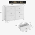 thumbnail image 3 of 6 Drawers Dresser for Bedroom, Farmhouse Wood Dressers & Chest of Drawers for Clothes, Tall Storage Dressers Organizer with Deep Drawers & Gold Handles for Living Room, Closet, Hallway, white, 3 of 6
